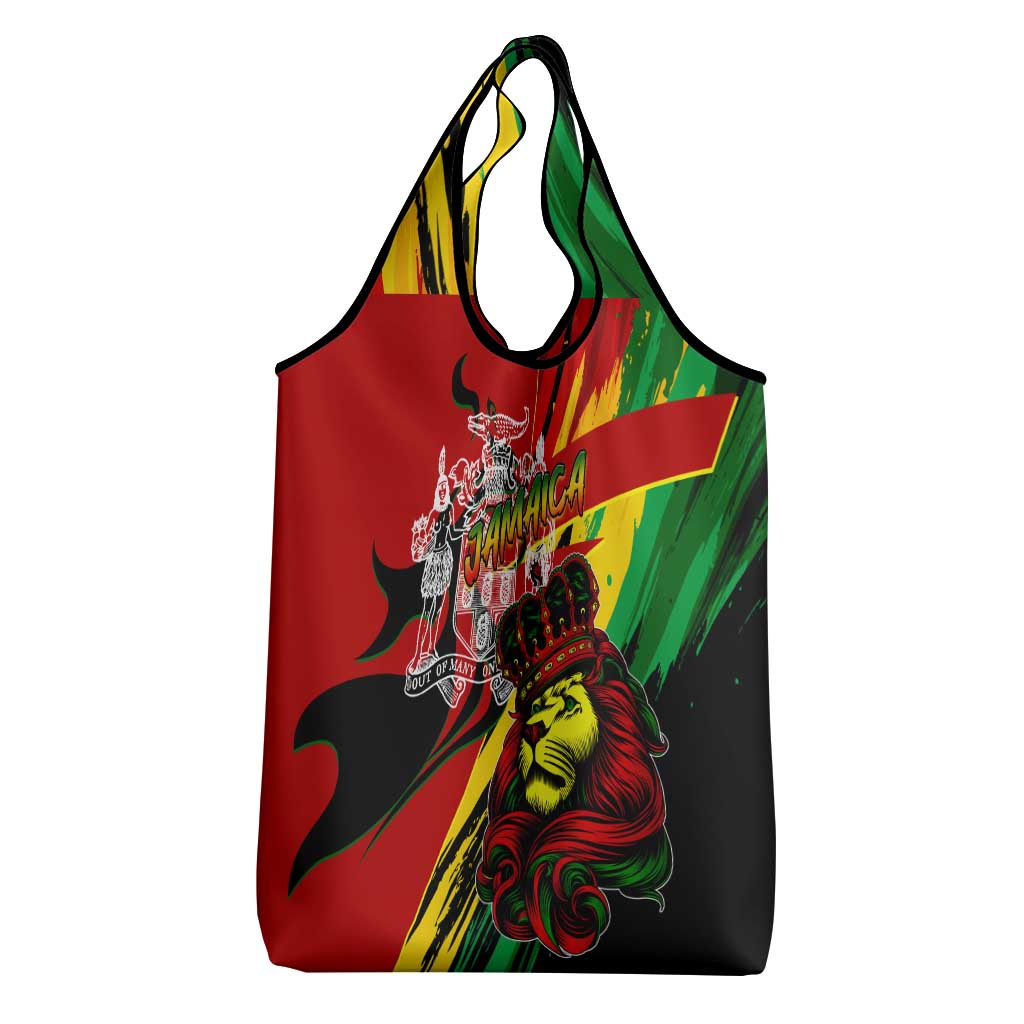 Afro Jamaica Lion Grocery Bag Coat Of Arms Rastafarianism