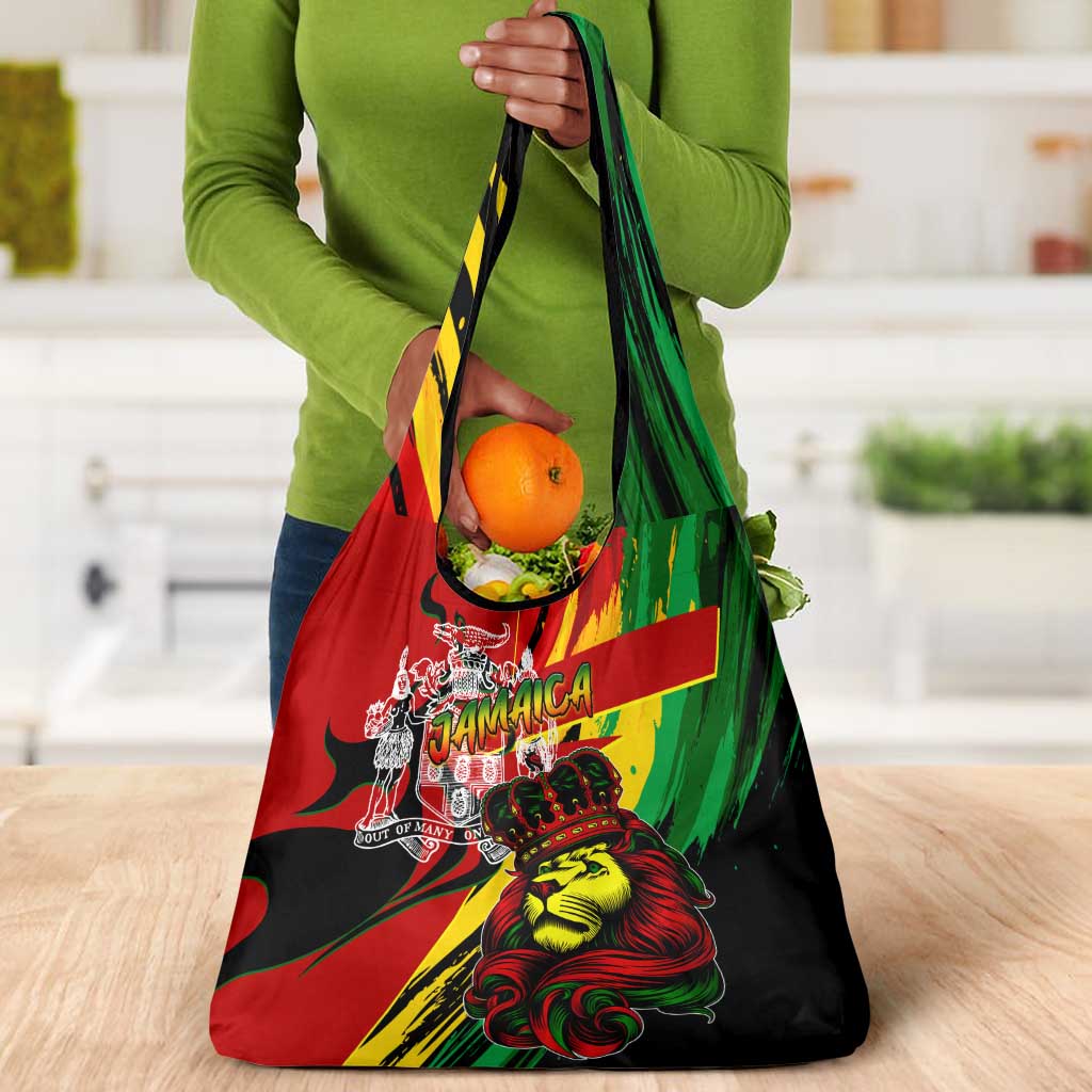 Afro Jamaica Lion Grocery Bag Coat Of Arms Rastafarianism