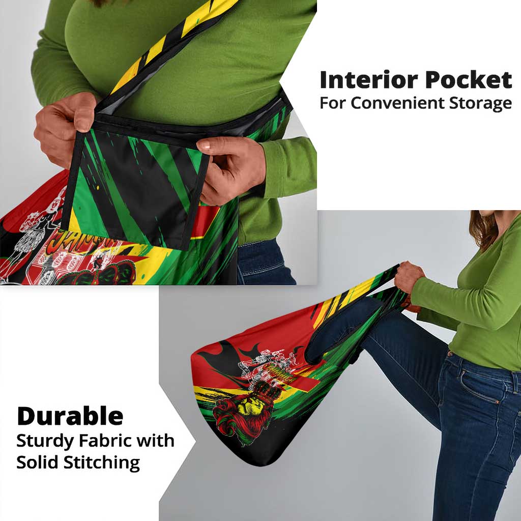 Afro Jamaica Lion Grocery Bag Coat Of Arms Rastafarianism