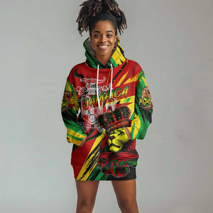 Afro Jamaica Lion Hoodie Dress Coat Of Arms Rastafarianism