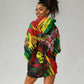 Afro Jamaica Lion Hoodie Dress Coat Of Arms Rastafarianism