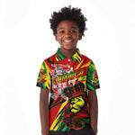 Afro Jamaica Lion Kid Polo Shirt Coat Of Arms Rastafarianism