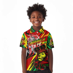 Afro Jamaica Lion Kid Polo Shirt Coat Of Arms Rastafarianism