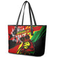 Afro Jamaica Lion Leather Tote Bag Coat Of Arms Rastafarianism