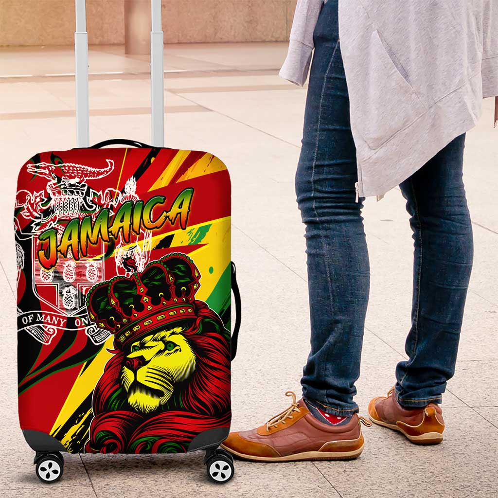 Afro Jamaica Lion Luggage Cover Coat Of Arms Rastafarianism