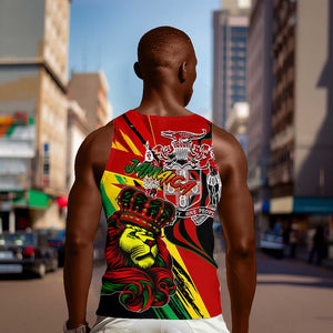 Afro Jamaica Lion Men Tank Top Coat Of Arms Rastafarianism