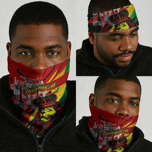 Afro Jamaica Lion Neck Gaiter Coat Of Arms Rastafarianism DT02