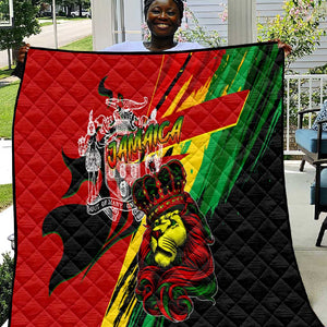 Afro Jamaica Lion Quilt Coat Of Arms Rastafarianism
