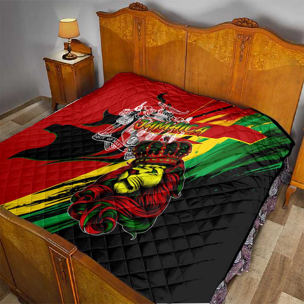 Afro Jamaica Lion Quilt Coat Of Arms Rastafarianism