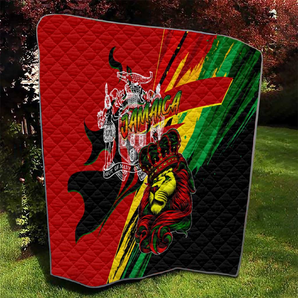 Afro Jamaica Lion Quilt Coat Of Arms Rastafarianism