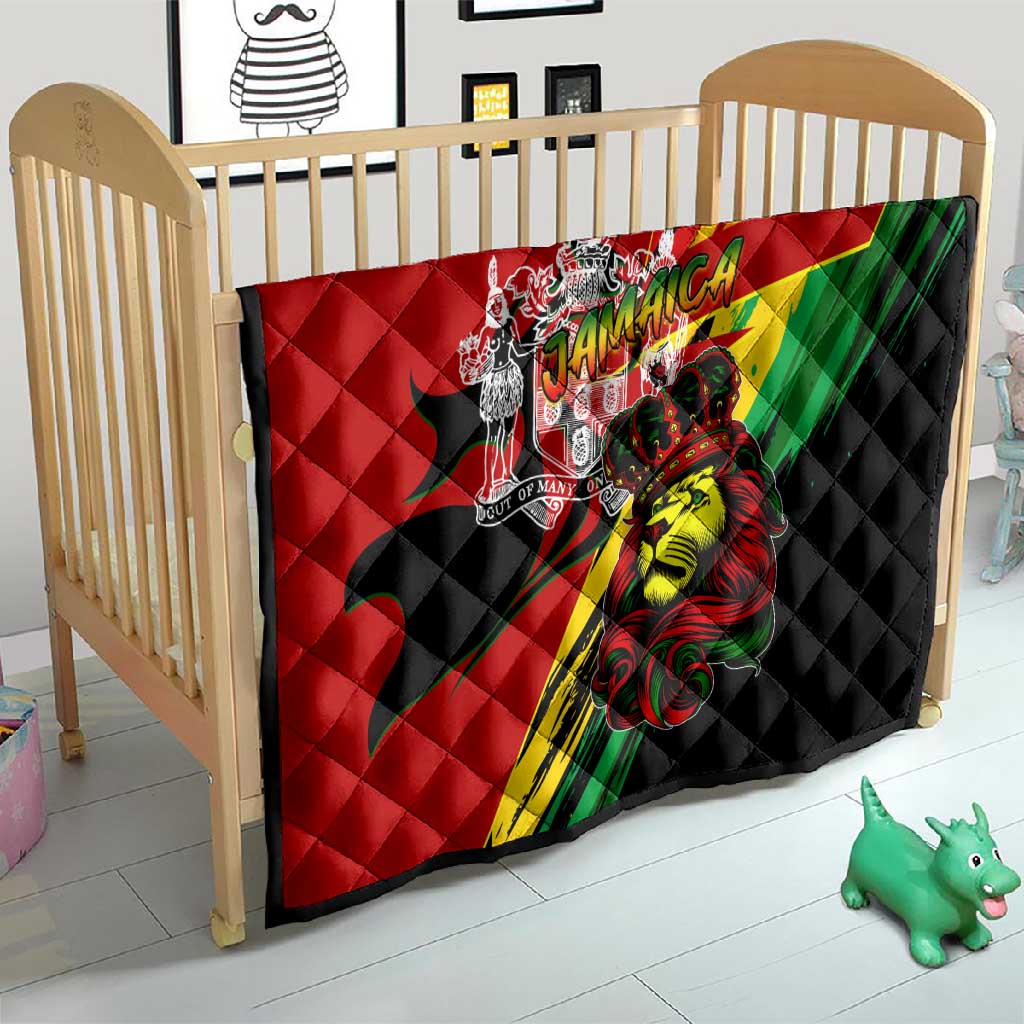 Afro Jamaica Lion Quilt Coat Of Arms Rastafarianism