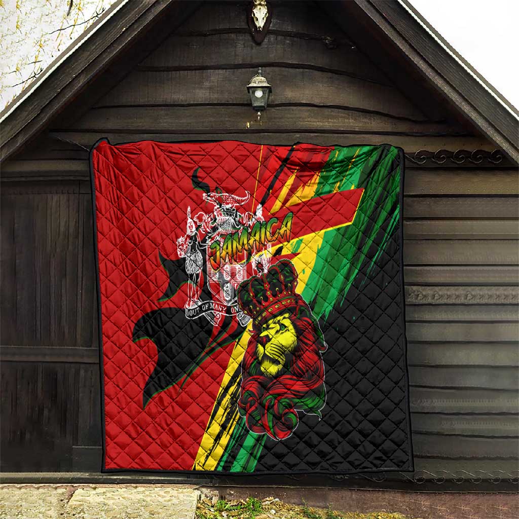 Afro Jamaica Lion Quilt Coat Of Arms Rastafarianism