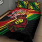 Afro Jamaica Lion Quilt Bed Set Coat Of Arms Rastafarianism