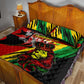 Afro Jamaica Lion Quilt Bed Set Coat Of Arms Rastafarianism