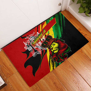 Afro Jamaica Lion Rubber Doormat Coat Of Arms Rastafarianism