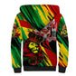 Afro Jamaica Lion Sherpa Hoodie Coat Of Arms Rastafarianism