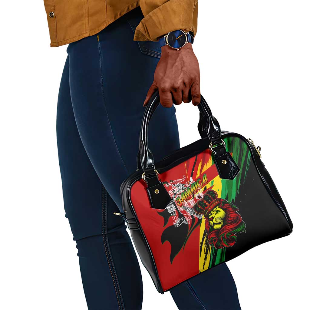 Afro Jamaica Lion Shoulder Handbag Coat Of Arms Rastafarianism