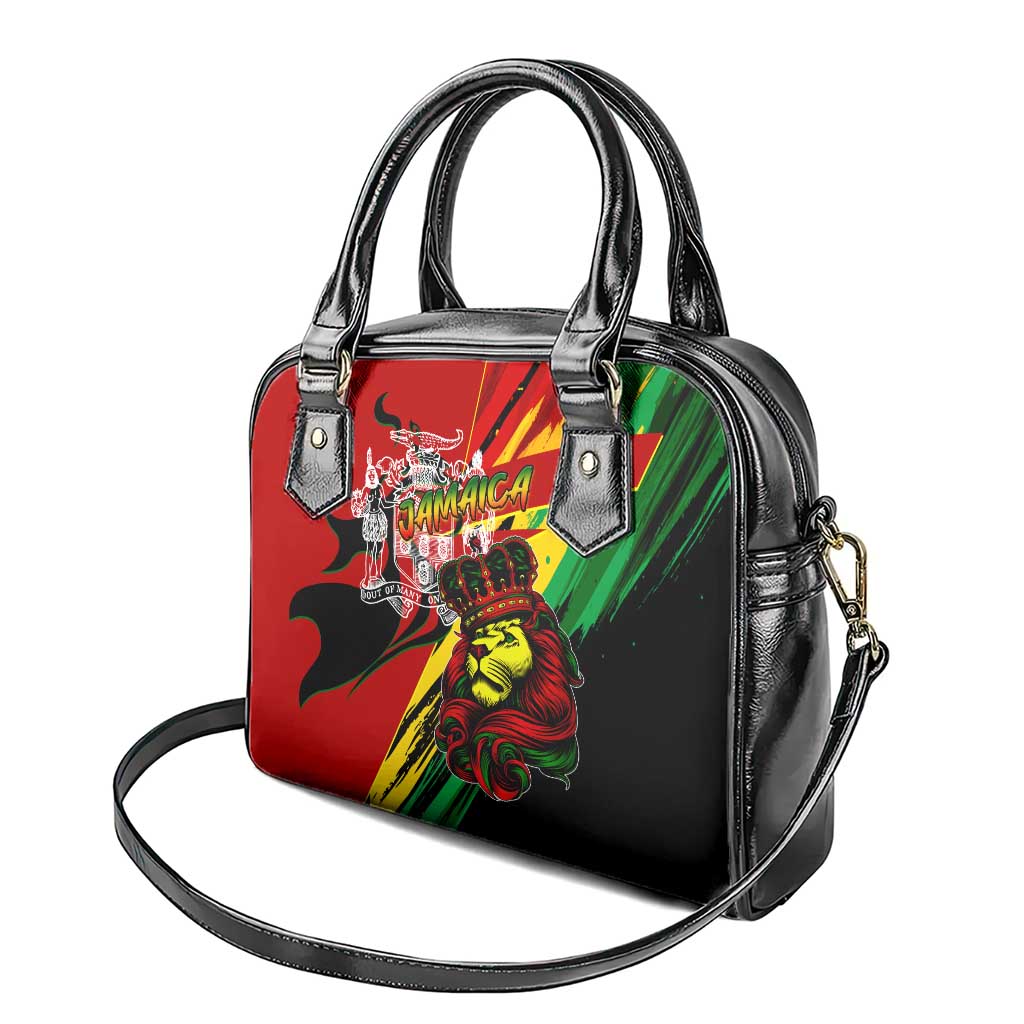 Afro Jamaica Lion Shoulder Handbag Coat Of Arms Rastafarianism