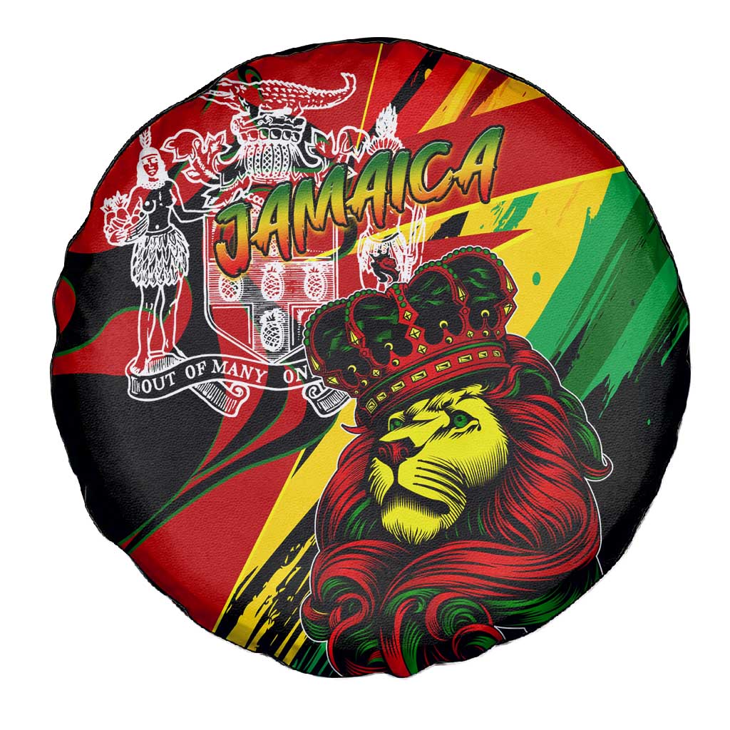 Afro Jamaica Lion Spare Tire Cover Coat Of Arms Rastafarianism