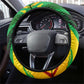 Afro Jamaica Lion Steering Wheel Cover Coat Of Arms Rastafarianism