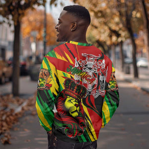 Afro Jamaica Lion Sweatshirt Coat Of Arms Rastafarianism