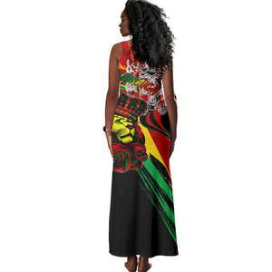 Afro Jamaica Lion Tank Maxi Dress Coat Of Arms Rastafarianism