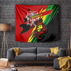 Afro Jamaica Lion Tapestry Coat Of Arms Rastafarianism