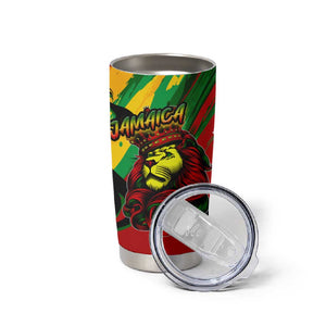Afro Jamaica Lion Tumbler Cup Coat Of Arms Rastafarianism