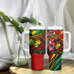 Afro Jamaica Lion Tumbler With Handle Coat Of Arms Rastafarianism