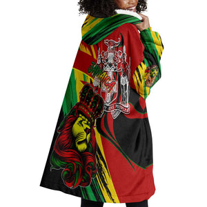 Afro Jamaica Lion Wearable Blanket Hoodie Coat Of Arms Rastafarianism