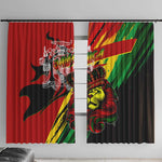 Afro Jamaica Lion Window Curtain Coat Of Arms Rastafarianism