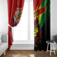 Afro Jamaica Lion Window Curtain Coat Of Arms Rastafarianism