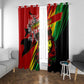 Afro Jamaica Lion Window Curtain Coat Of Arms Rastafarianism
