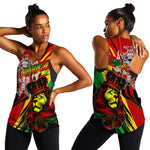 Afro Jamaica Lion Women Racerback Tank Coat Of Arms Rastafarianism