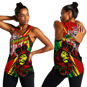 Afro Jamaica Lion Women Racerback Tank Coat Of Arms Rastafarianism