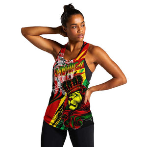 Afro Jamaica Lion Women Racerback Tank Coat Of Arms Rastafarianism