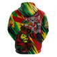 Afro Jamaica Lion Zip Hoodie Coat Of Arms Rastafarianism