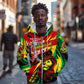 Afro Jamaica Lion Zip Hoodie Coat Of Arms Rastafarianism