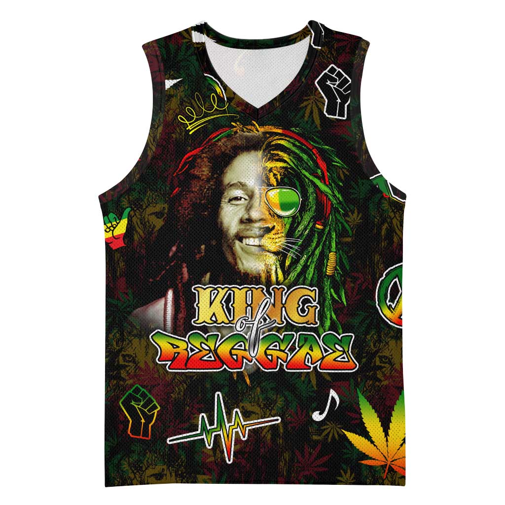 King Of Reggae Legend Bob Basketball Jersey Peace and Love - African Pride