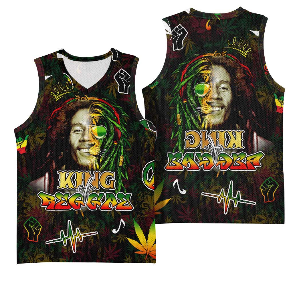 King Of Reggae Legend Bob Basketball Jersey Peace and Love - African Pride