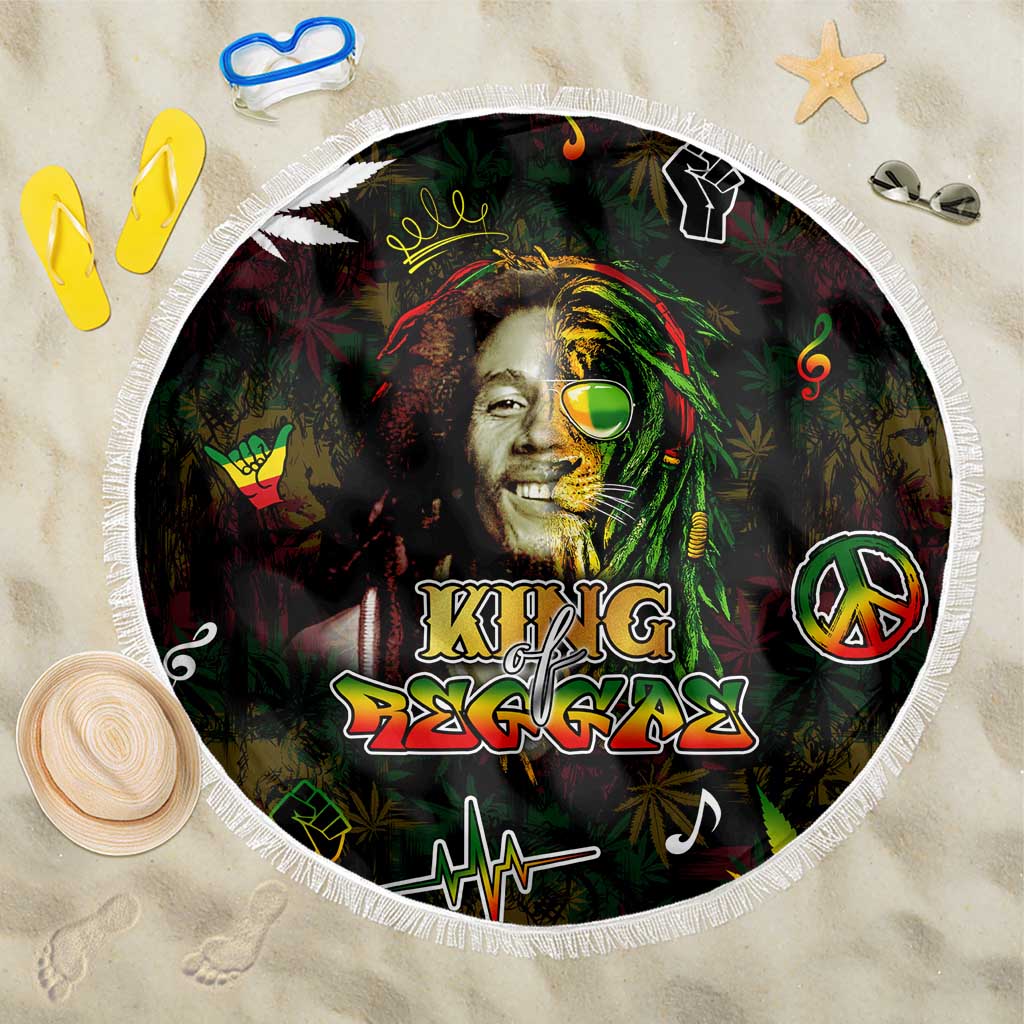 King Of Reggae Legend Bob Beach Blanket Peace and Love