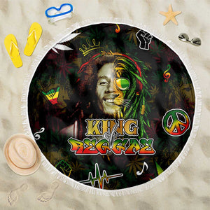 King Of Reggae Legend Bob Beach Blanket Peace and Love