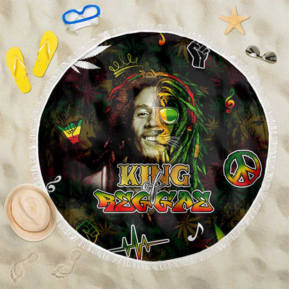 King Of Reggae Legend Bob Beach Blanket Peace and Love