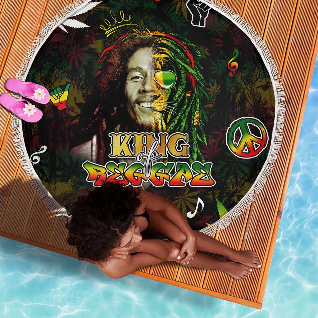 King Of Reggae Legend Bob Beach Blanket Peace and Love