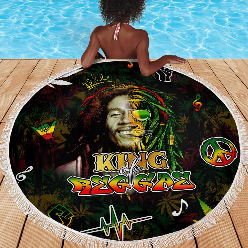 King Of Reggae Legend Bob Beach Blanket Peace and Love