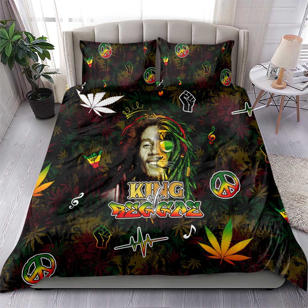 King Of Reggae Legend Bob Bedding Set Peace and Love