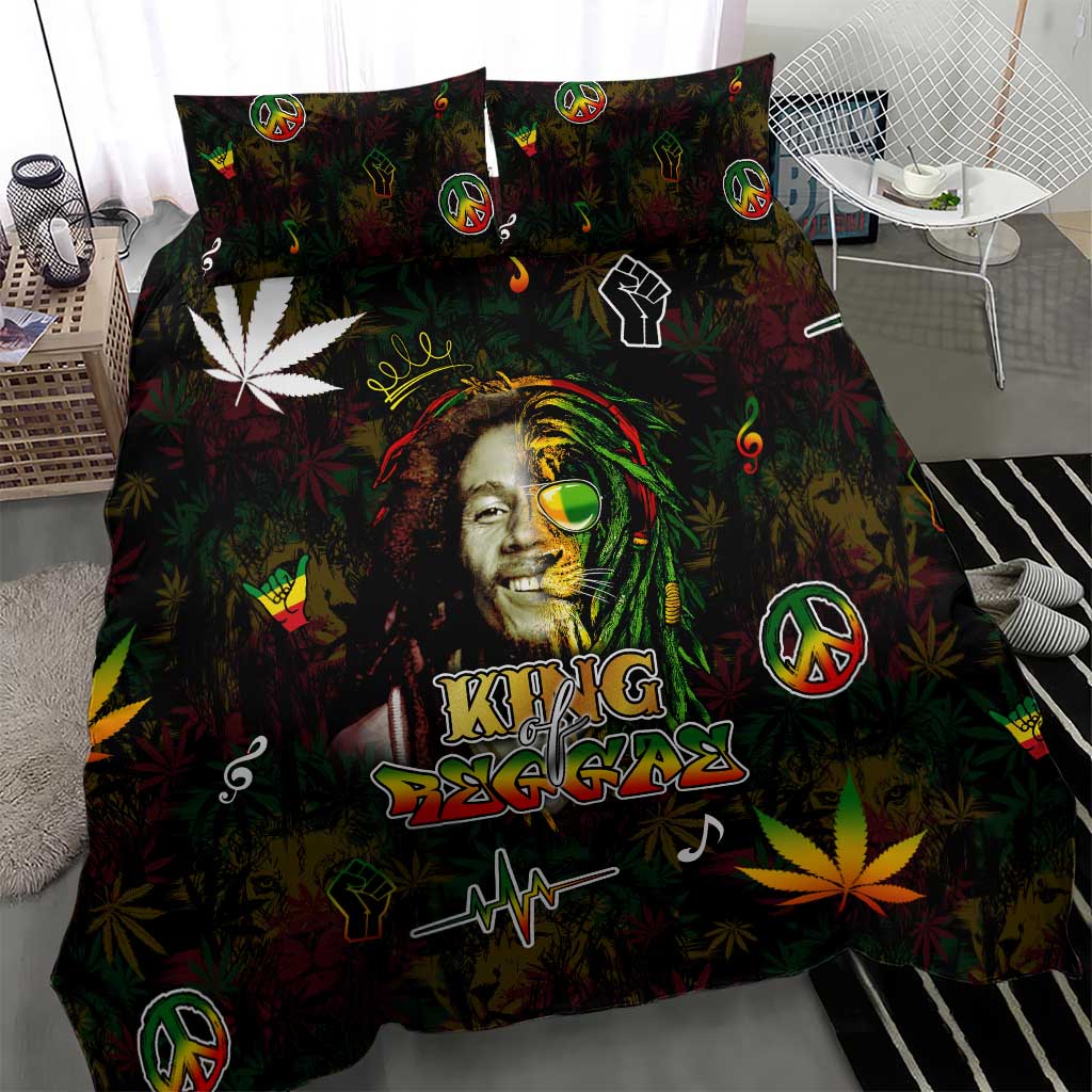 King Of Reggae Legend Bob Bedding Set Peace and Love