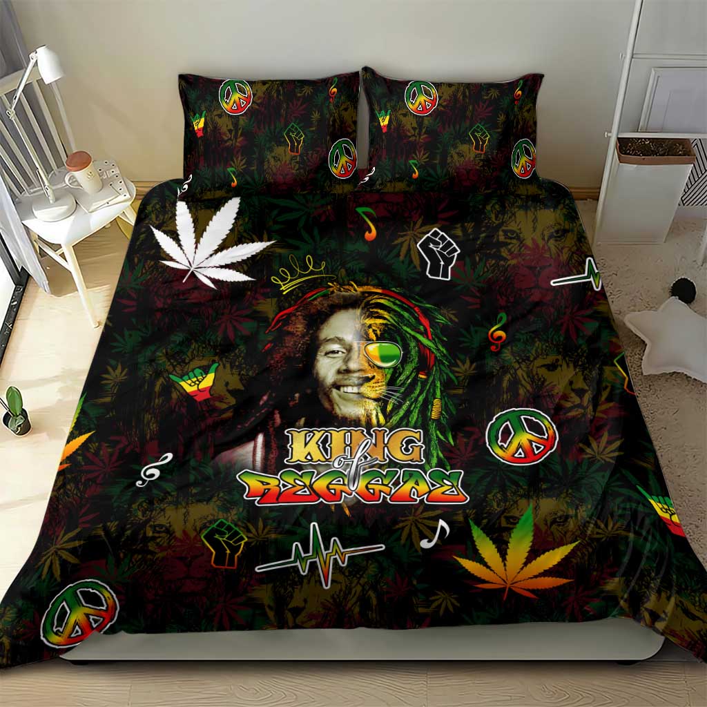 King Of Reggae Legend Bob Bedding Set Peace and Love