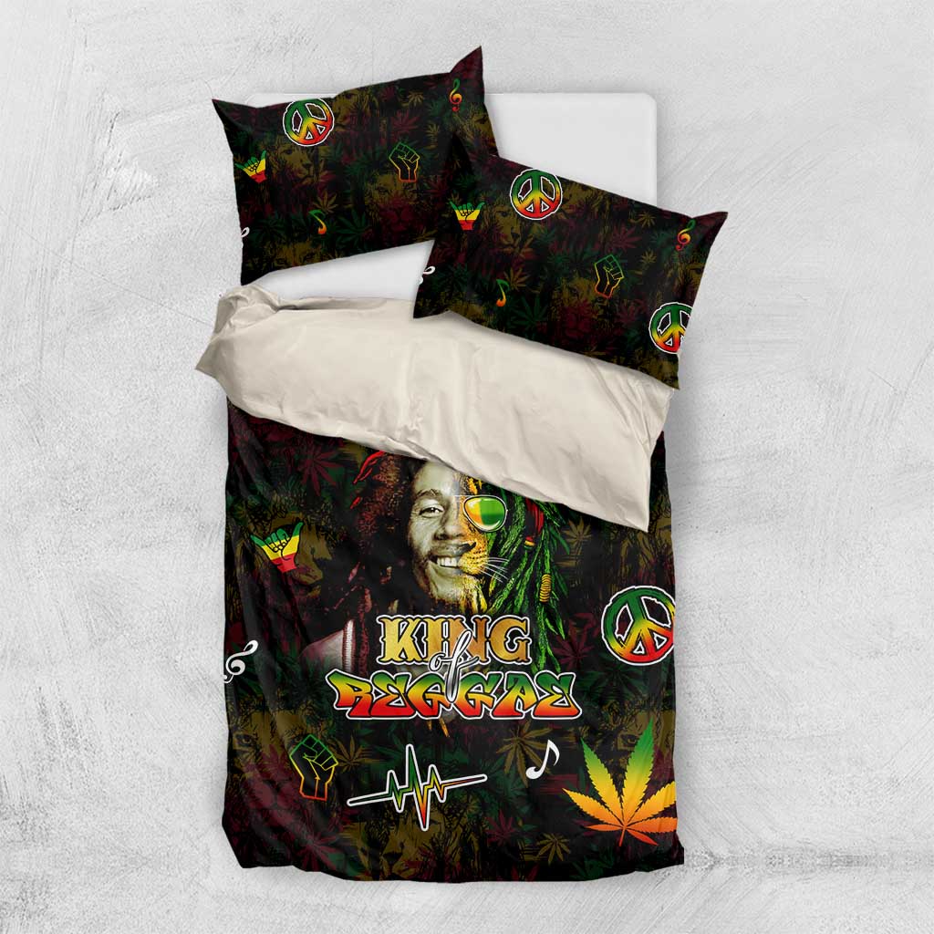 King Of Reggae Legend Bob Bedding Set Peace and Love