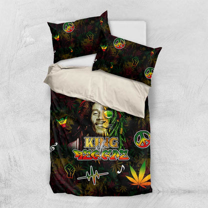King Of Reggae Legend Bob Bedding Set Peace and Love